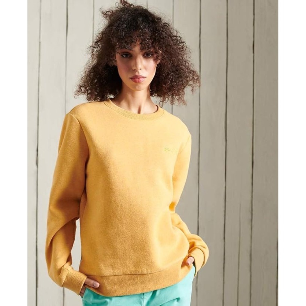 Superdry Women's US Sz 8 Ochre Marl Orange Label Classic Sweatshirt Vintage Logo
